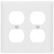 Enerlites 8822-W Duplex Receptacle Outlet Wall Plate, Standard Size 2-Gang, Polycarbonate Thermoplastic, White