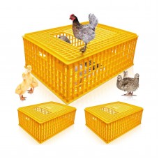 thinkstar 2 Pieces Poultry Carrier Crate Plastic Chicken Transport Cage Bird Ca...