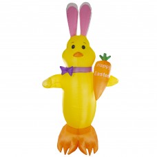 Northlight Inflatable Lighted Chick with Carrot Outdoor Easter Decoration - 6'