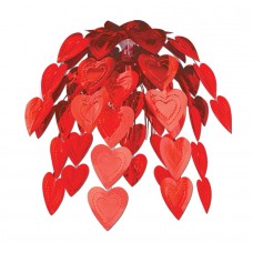 Beistle Pack of 12 Metallic Red Cascade Valentines Hearts Hanging Party Decorations 24'