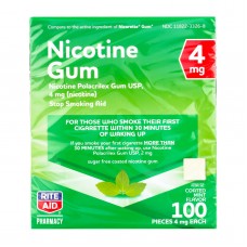 Rite Aid Nicotine Gum, Cool Mint Flavor, 4 mg - 100 Count | Quit Smoking Aid | Nicotine Replacement Gum | Stop Smoking Aids That