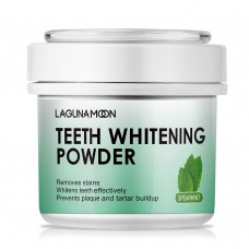 Lagunamoon Teeth Whitening Powder, 50g Bright Pearl Spearmint Flavor - Natural Teeth Whitening, Teeth Polish & Teeth Stain Remover - Altern