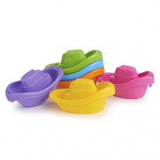 munchkin bath toy, little boat train, 6 count