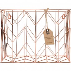 U-Brands U Brands Hanging File Desk Organizer Wire Metal CopperRose Gold 854U0206