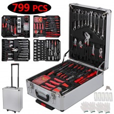 Winado 799 PCS Complete Tool Set Mechanics Wrenches Screwdriver Socket with Trolley Case, Auto Home Repair Kit