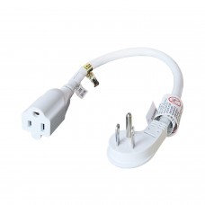 FIRMERST 1875W Low Profile Flat Plug 1ft Extension Cord 14AWG 15A White