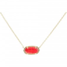 Kendra Scott Elisa Pendant Necklace for Women, Fashion Jewelry, 14k Gold-Plated, Red Illusion9608800209