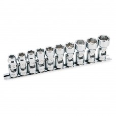 Powerbuilt 10 Piece 3/8 Inch Drive Metric Universal 6 Point Socket Set - 641715