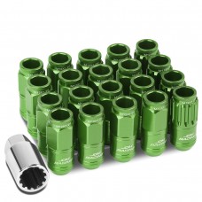 DNA Motoring LN-ZTL-9015-125-GN 16-Piece M12 x 1.25 Aluminum Alloy Wheel Lug Nuts + 4 x Lock Nut + 1 x Lock Nut Key (Green)