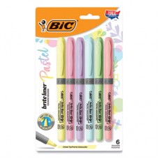 BIC CORP. GBLDP61AST BIC® HILIGHTER,BRTLINER,6PK,PS GBLDP61AST