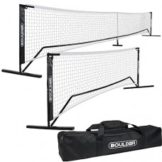 Boulder Pickleball Net - Premium USAPA Standard Full Court 22ft Pickleball Net Set with Additional 11ft Half Court Pickle Ball N