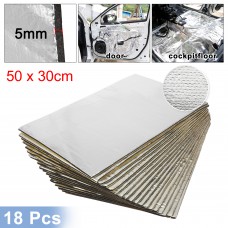 Unique Bargains 18pcs 197mil 29.06sqft Car Sound Deadener Insulation Mat Intensive Aluminum