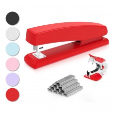 Deli Stapler, Desktop Stapler, Office Stapler, 25 Sheet Capacity, Includes 1000 Staples and Staple Remover, Red