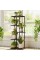 Bamworld Corner Plant Stand Indoor 5 Tier Metal Plant Shelf Black Plant Stands for Multiple Plants Small Plants Pots Flower Stan