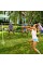 Franklin Sports Volleyball Net Set with Volleyball Portable Net Ground Stakes Beach or Backyard Volleyball Family