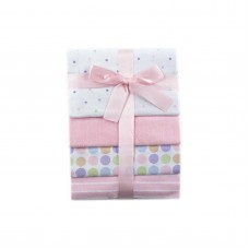 Luvable Friends 4pc. One Size Baby Cotton Flannel Receiving Blankets - Pink