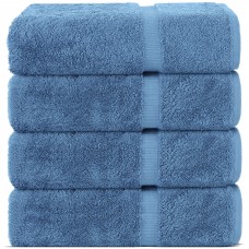 Chakir Turkish Linens | Hotel & Spa Quality 100% Cotton Premium Turkish Towels | Soft & Absorbent (4-Piece Bath Towels, Wedgewoo