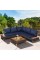 Costway 4PCS Patio Rattan Furniture Set Cushioned Loveseat w/Wooden Side Table