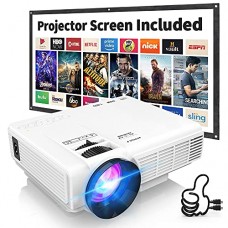 PROJECTOR Latest Upgrade 7500Lumens Mini Projector for Outdoor Movies, Full HD 1080P 170' Display Supported, PS4,TV Stick, Smartphone, USB