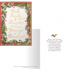 HOLIDAY PEAK Faith, Family, Friends Christmas Card Set of 20