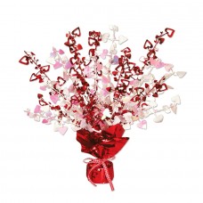 Beistle Pack of 12 Red and Opalescent Heart Gleam 'N Burst Valentines Centerpieces 15'