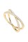 Bonjour Jewelers 18K Yellow Gold Created White Sapphire Criss Cross Eternity Band Plated Size 6 | New Year Jewelry Gift for Her Women Girls