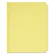 Avery 11501 Write & Erase Plain-Tab Paper Dividers, 5-Tab, Letter, Buff (Box of 36 Sets)