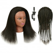 QACIEH Mannequin Head 100 Real Human Hair for Hairdresser Practice Styling Braiding Manikin Cosmetology Doll Training Head with