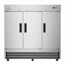 Cooler Depot 81 in. W 72 cu. ft. Auto Defrost 3-Door Commercial Upright Reach-In Freezer in Stainless Steel