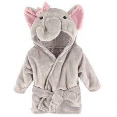 Hudson Baby Unisex Baby Plush Animal Face Robe, Pretty Elephant, One Size, 0-9 Months