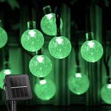 Brightown Solar String Lights Outdoor 60 Led 35.6 Feet Crystal Globe Lights with 8 Lighting Modes, Waterproof Solar Powered Pati