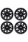 RockTrix RT104 4pc 12in ATV Wheels 4x110 Rims 12x7 52 Offset For ATV UTV with IRS Independent Rear Suspension Compatible