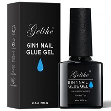 gelike ec Gelike 6 in 1 Nail Glue Gel for Acrylic Nails Long Lasting, Curing Needed UV Extension Glue for False Nail Tips and Press on Nai