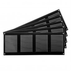 REPA MARKET 5Pack 16 x 6 Inch Black Air Vent Cover Steel Return Air Grilles for Ceiling and Sidewall HVAC with Protection Screen