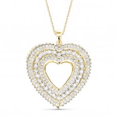 1.00 Carat T.W. White Diamond 14kt Gold Over Silver Heart Pendant