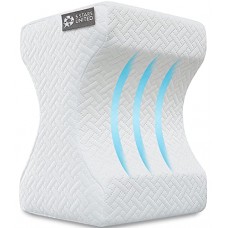 5 STARS UNITED Knee Pillow for Side Sleepers - 100% Memory Foam Wedge Contour - Leg Pillows for Sleeping - Spacer Cushion for Spine Alignment,