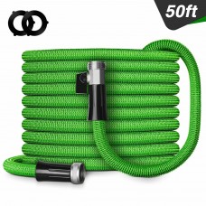 Stock Preferred Garden Water Hose Deluxe Expandable Flexible 4X Stronger 50ft Green Hose Set