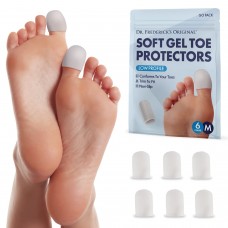 Dr. Frederick's Original Soft Gel Toe Protectors for Men & Women - 6 Pieces - Toe Caps for Foot Pain Relief - Flexible Cushions