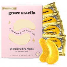 Grace & Stella Under Eye Mask (gold, 24 Pairs) Reduce Dark circles, Puffy Eyes, Undereye Bags, Wrinkles - gel Under Eye Patches, Vegan cruelty-