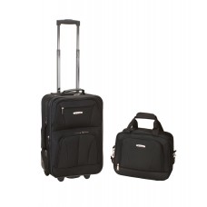 Rockland Fox Luggage 2 PC BLACK LUGGAGE SET