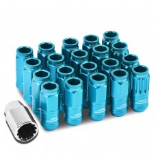 DNA Motoring LN-ZTL-9015-15-LB 16-Piece M12 x 1.5 Aluminum Alloy Wheel Lug Nuts + 4 x Lock Nut + 1 x Lock Nut Key (Light Blue)