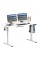 SHW Electric Height Adjustable Standing Desk with Hanging Hooks and cable Management, 55 x 28 Inches, White