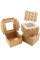 wykoo 50 pack 4 x 4 x 2.5 inches small cookie boxes with window brown bakery boxes cake boxes kraft pastry boxes for mini coo