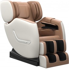 Real Relax Full Body Electric Zero Gravity Shiatsu Massage Chair with Back Heating and Foot Roller for Home and Office (Khaki)