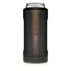 brmate hopsulator slim double-walled stainless steel insulated can cooler for 12 oz slim cans (glitter charcoal)