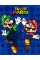 Nintendo Super Mario Kids Towel Poncho Boys Game Characters Mario Brothers Bath Towel Luigi Mario Star Blue Changing Robe