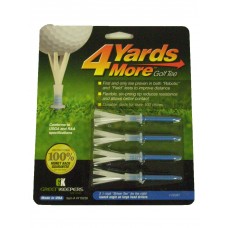 Greenkeepers 4 More Yards Golf Tees (4pk, 3 1/4' Blue) NEW