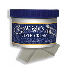 Wright's Silver Cleaner and Polish Cream - 8 Ounce with Polishing Cloth - Ammonia-Free - Gently Clean and Remove Tarnish