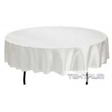 TEKTRUM 70 INCH ROUND SILKY SATIN TABLECLOTH - PREMIUM FABRIC - WHITE COLOR