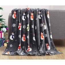 Elegant Comfort Luxury Velvet Super Soft Christmas Prints Fleece Blanket-Holiday Theme Home Décor Fuzzy Warm and Cozy Throws for